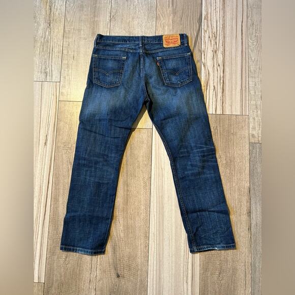 Levi’s dark wash 513 jeans W34 L30 men’s denim straight leg relaxed - Picture 2 of 8